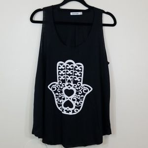 Sunrise Black/White Sleeveless T-shirt